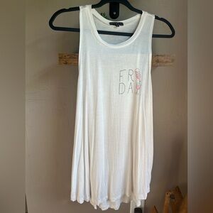 White Sleeveless Top with Fun Graphic